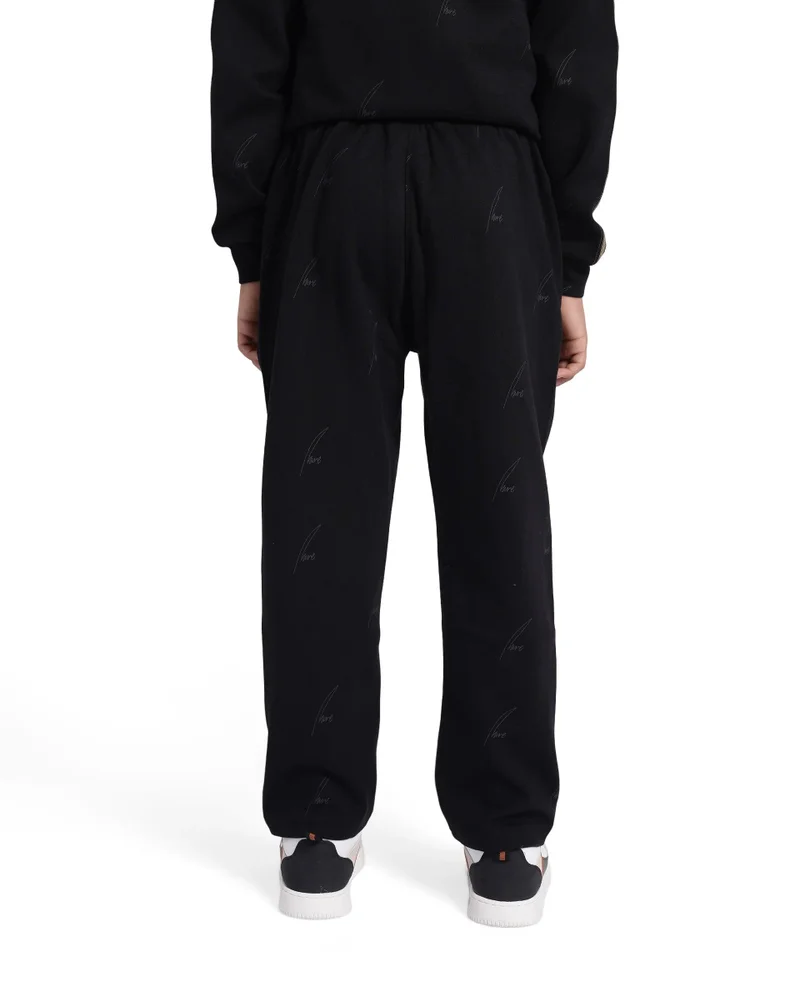 Rare Ones Rare Ones Kids Jeck Black Cotton Poly Jelly Print Trackpant
