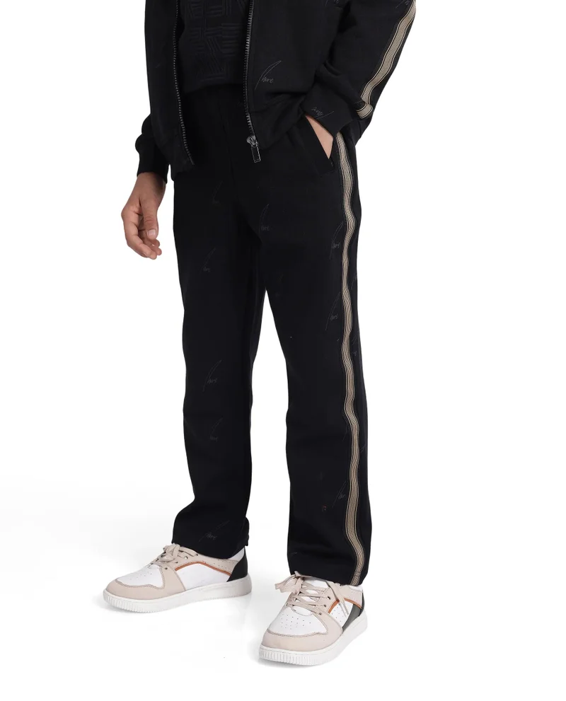 Rare Ones Rare Ones Kids Jeck Black Cotton Poly Jelly Print Trackpant