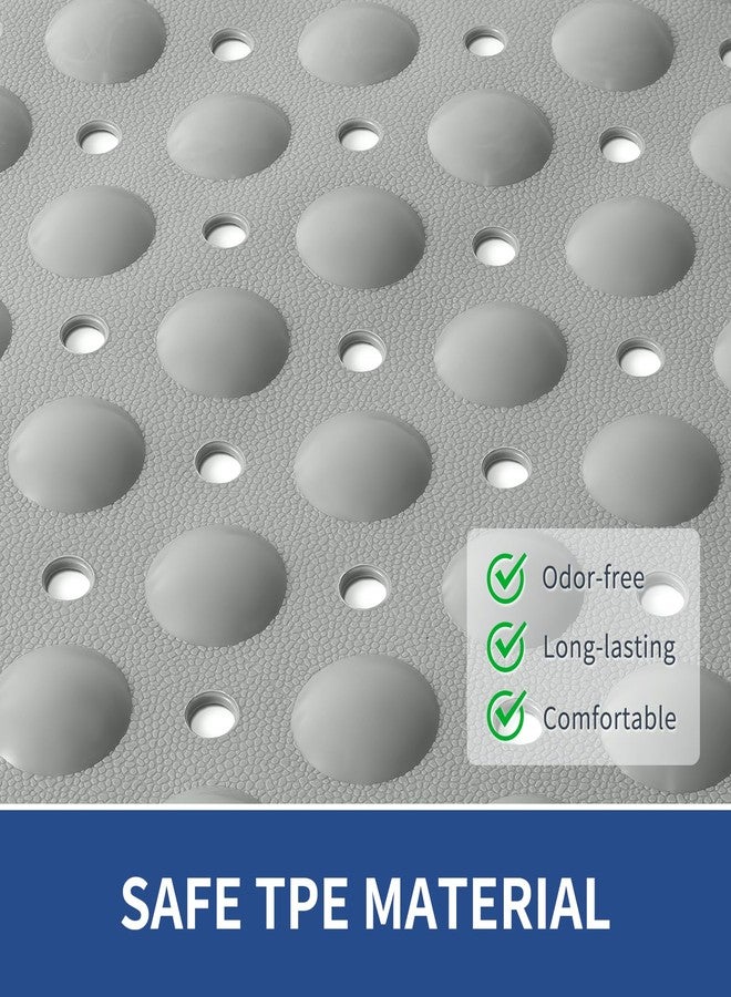 OTHWAY Large Shower Mat 34"x 23", TPE Non Slip Shower Mat for Walk in Shower Stall, Inside Shower Mats with Drain Holes Suction Cups, Anti-Slip for Elderly Kids (Dark Grey) - Image 4