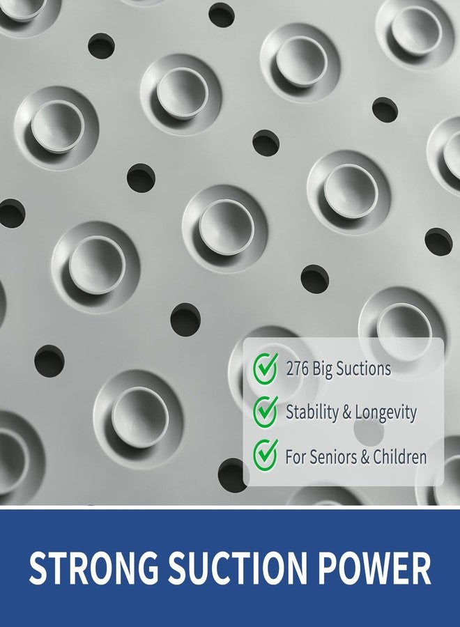 OTHWAY Large Shower Mat 34"x 23", TPE Non Slip Shower Mat for Walk in Shower Stall, Inside Shower Mats with Drain Holes Suction Cups, Anti-Slip for Elderly Kids (Dark Grey) - Image 3
