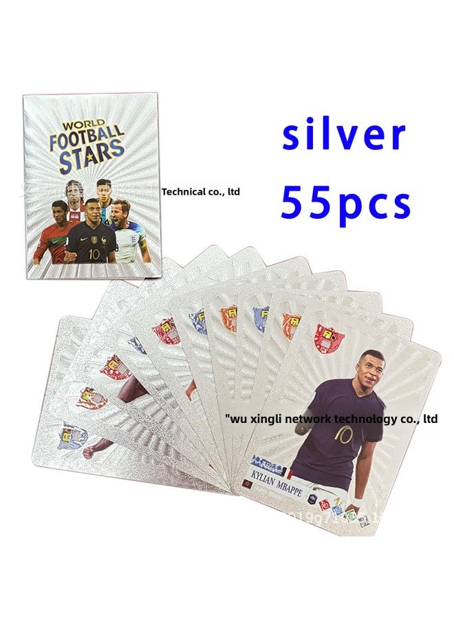 European And American Football Star Cards Dragon Ball Yu-Gi-Oh English Gold And Silver Foil Color Foil Plastic Waterproof Collection Card Game