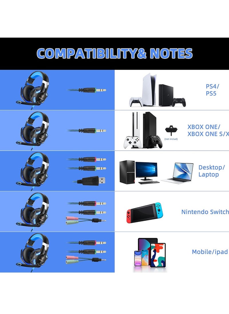 سبون سماعات رأس سلكية للألعاب توضع فوق الأذن لأجهزة PS4/PS5/XOne/XSeries/NSwitch/PC  - Image 4
