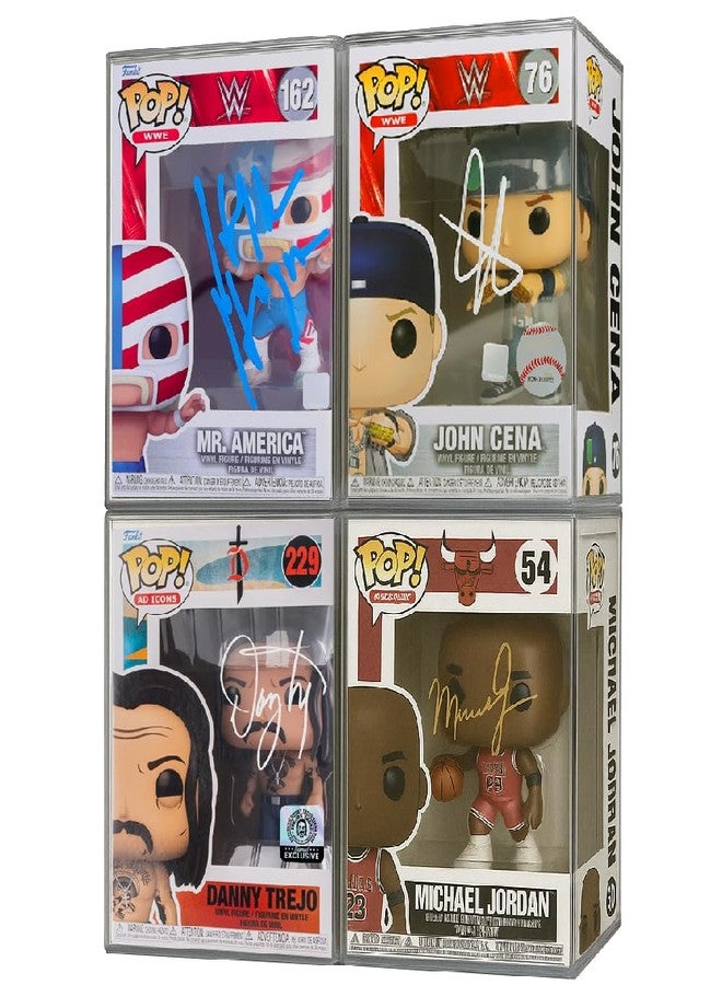 OnDisplay Premium Magnetic Hard Case for Funko Pop - 6.7"x5"x4" Clear Acrylic Stackable Display Box w/ Beveled Lid - Dust/Moisture Resistant - Micro Magnet Lock (Set of 4) - Image 1