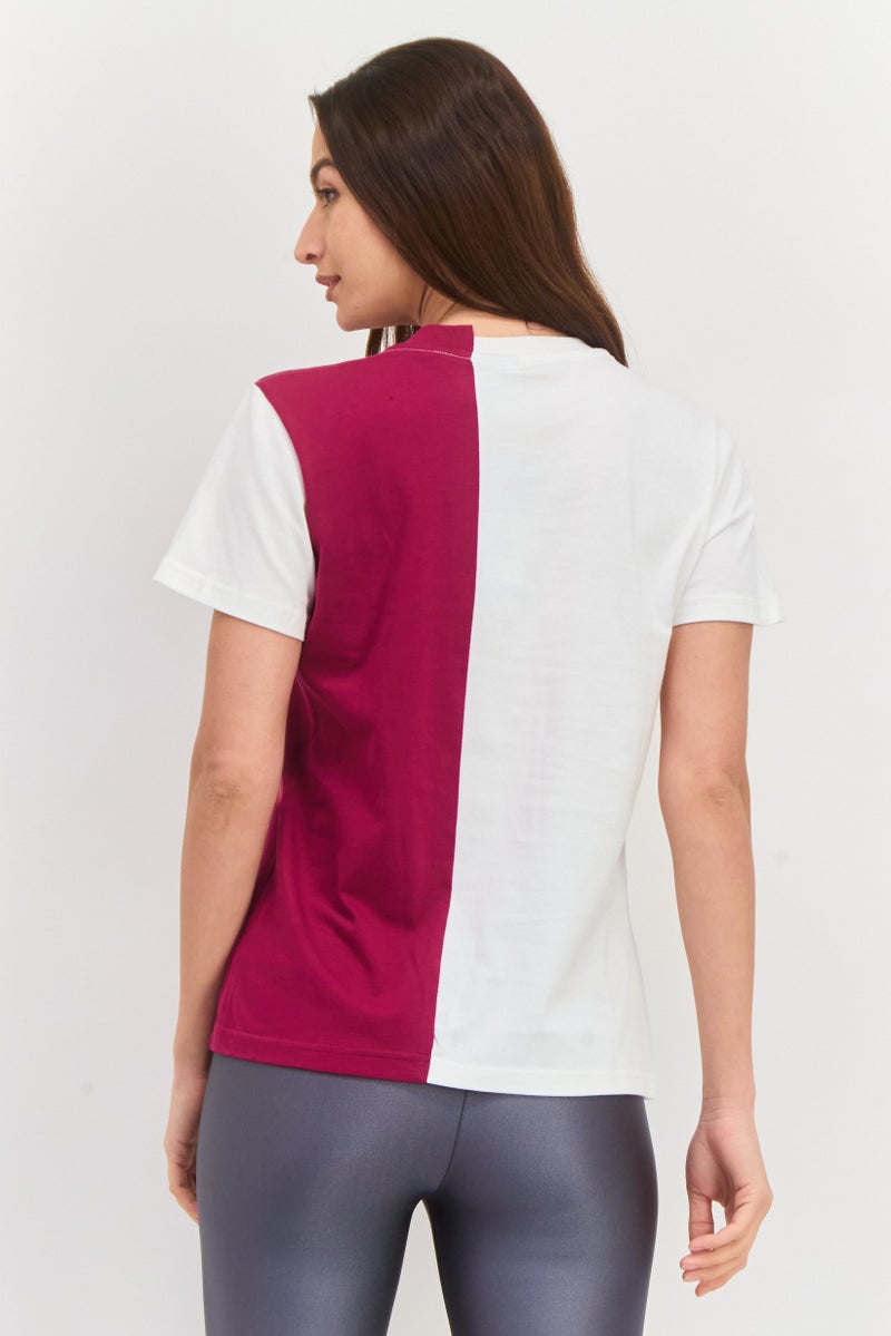 adidas Originals Women Sportswear Fit Short Sleeve Training Top, White Combo  - Image 2