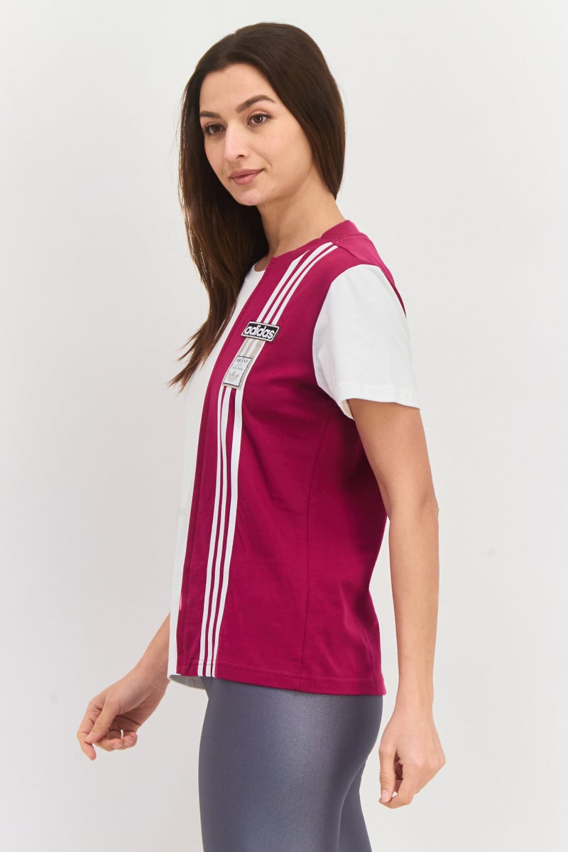 adidas Originals Women Sportswear Fit Short Sleeve Training Top, White Combo  - Image 4