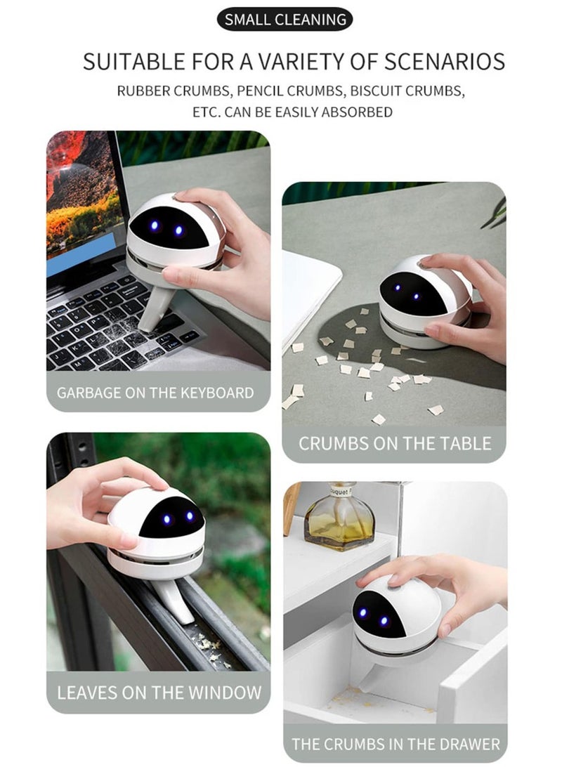 Mini Portable USB Handheld Vacuum Cleaner with Quiet Sound for Cleaning and Picking Up Small Stuff, Crumbs, Chips, Hair, Eraser Remnants and Small Items for Home, Office and Kitchen - Image 2