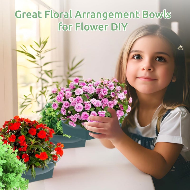 Lnrueg 24 PCS Floral Foam Supplies Green Bowls for Flower Arrangements, Large Size Round Floral Supplies, Flower Foam Bowl Kit for Christmas Party Wedding Festival - Image 3