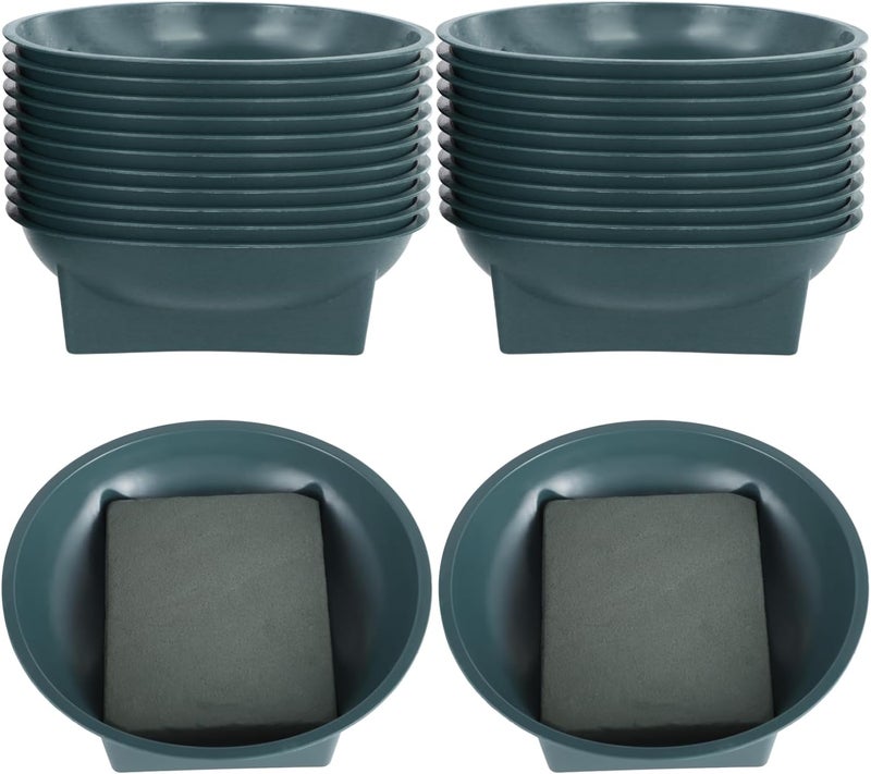 Lnrueg 24 PCS Floral Foam Supplies Green Bowls for Flower Arrangements, Large Size Round Floral Supplies, Flower Foam Bowl Kit for Christmas Party Wedding Festival - Image 1