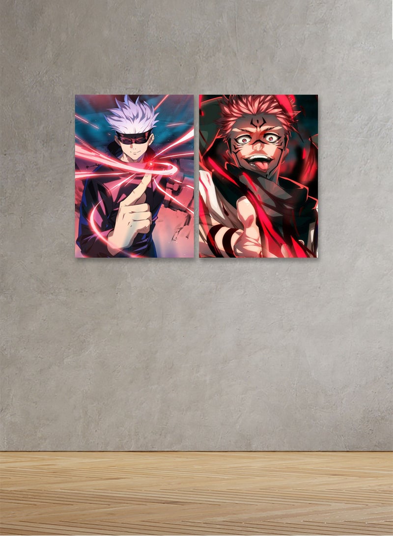 Marktna Decorative Wall Art Painting with an animation Design, 2 pieces, Size 80x60 cm - Image 1