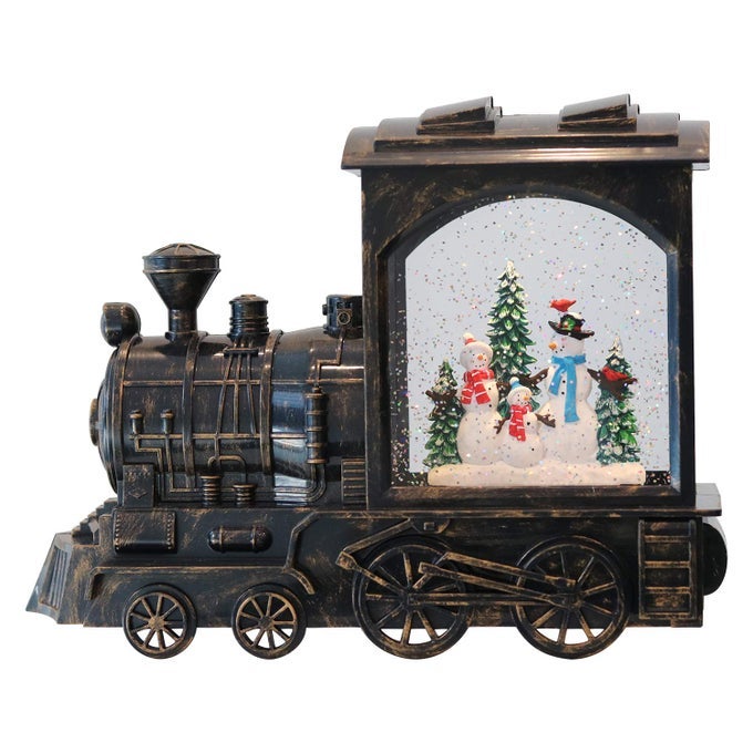 Christmas Musical Snow Globe Lantern Battery Operated with 6 Hour Timer Snowman Lighted Snow Globe Train Spinning Water Swirling Glitter Christmas Decoration Gifts106 x 43 x 83 Inches