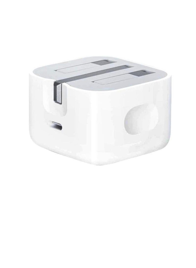 White wall charging plug with a Type-C port, compatible with iPhone 16/17.