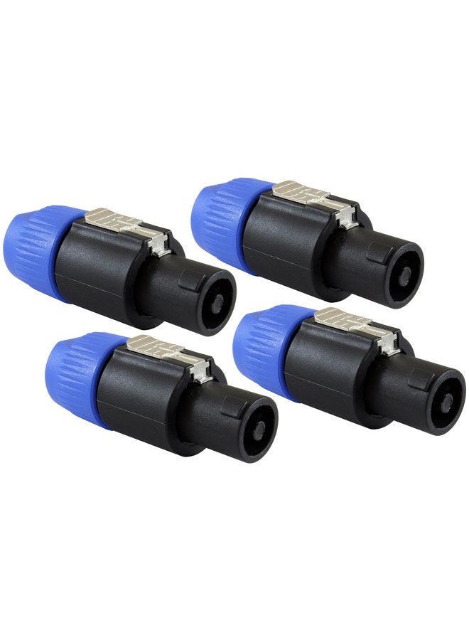 GLS Audio Speaker Plug Twist Lock 4 Pole Speaker Plug Compatible with Neutrik Speakon NL4FC, NL4FX, NLT4X, NL2FC - Pack of 4 - Image 1