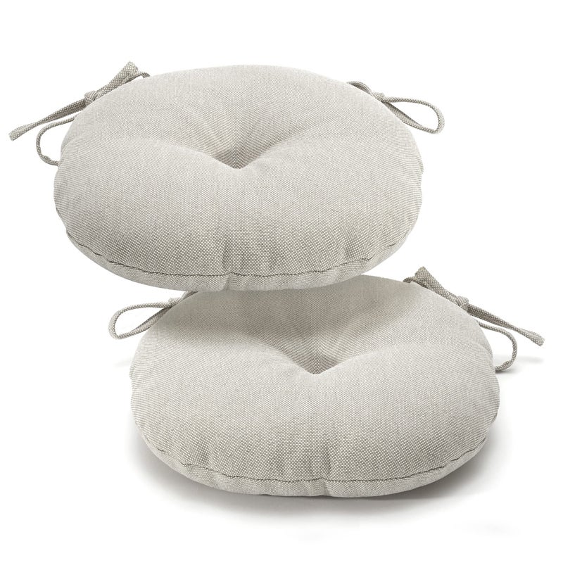 Klear Vu Bistro Outdoor Round Seat Cushions Wellfleet Bay Woven Revolution Performance Fabric Set of 2 2 Count Pack of 1 Natural