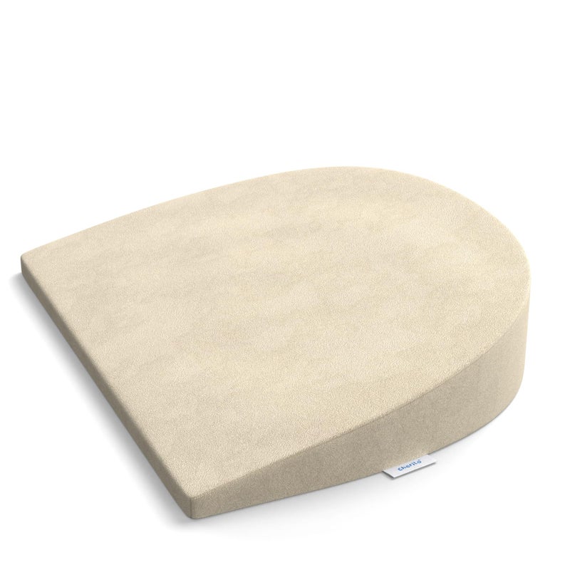 Cherilo C Shaped Elevated Wedge Pillow for Baby Crib & Mattress, Helps to Elevate Baby for Acid Reflux, Colic, GERD, Heat Burn & Vomiting | 15" x 12" x 3" | - With Removable Velvet Cover - Cream - Image 1