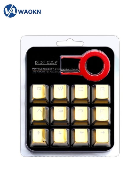 Backlit Metallic Electroplated Key Caps with Puller Gold