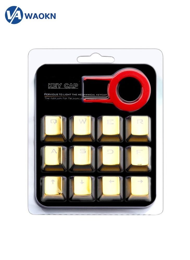 WAOKN - Backlit Metallic Electroplated Key Caps with Puller Gold - Image 1