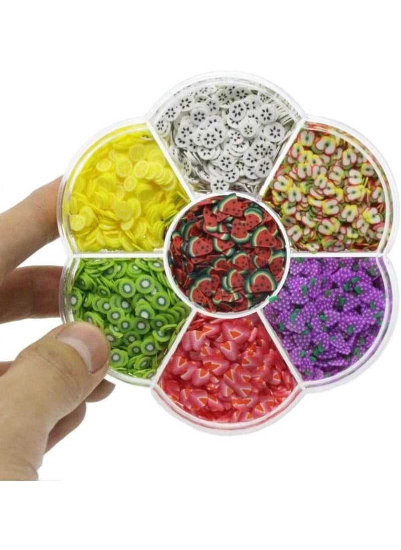Aysekone - 6300 Pieces Assorted Fruit Slices Slime Filler Charms for Slime Supplies Slime Fruit Polymer DIY Nail Art Kit Maker Soft Pottery - Image 1