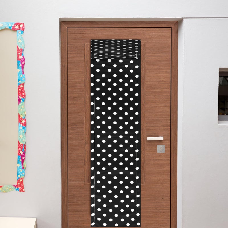 Leinuosen 2 Pcs Classroom Door Window Cover Curtains Blackout Lockdown Shades for Glass Doors Window Covering Darkening Blackout Drapes for Nursery Teacher Office Decor 8 x 36 Inches (Dots) - Image 3