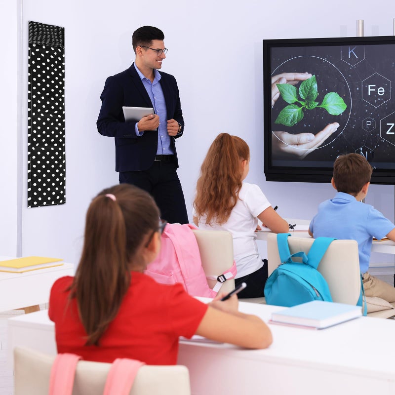 Leinuosen 2 Pcs Classroom Door Window Cover Curtains Blackout Lockdown Shades for Glass Doors Window Covering Darkening Blackout Drapes for Nursery Teacher Office Decor 8 x 36 Inches (Dots) - Image 5