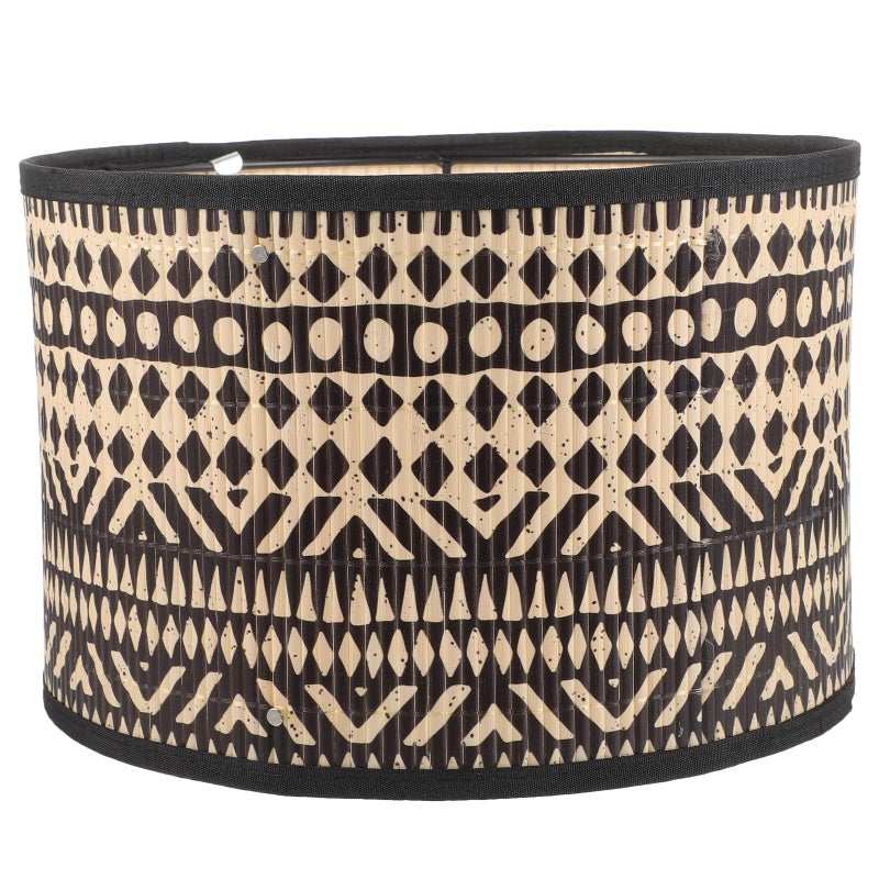 Uonlytech Bamboo Lamp Shade Vintage Drum Lampshade Table Lamp Shade Chandelier Lamp Covers Replacement Light Accessory for Pendant Floor Lamps 30X30x20CM - Image 2
