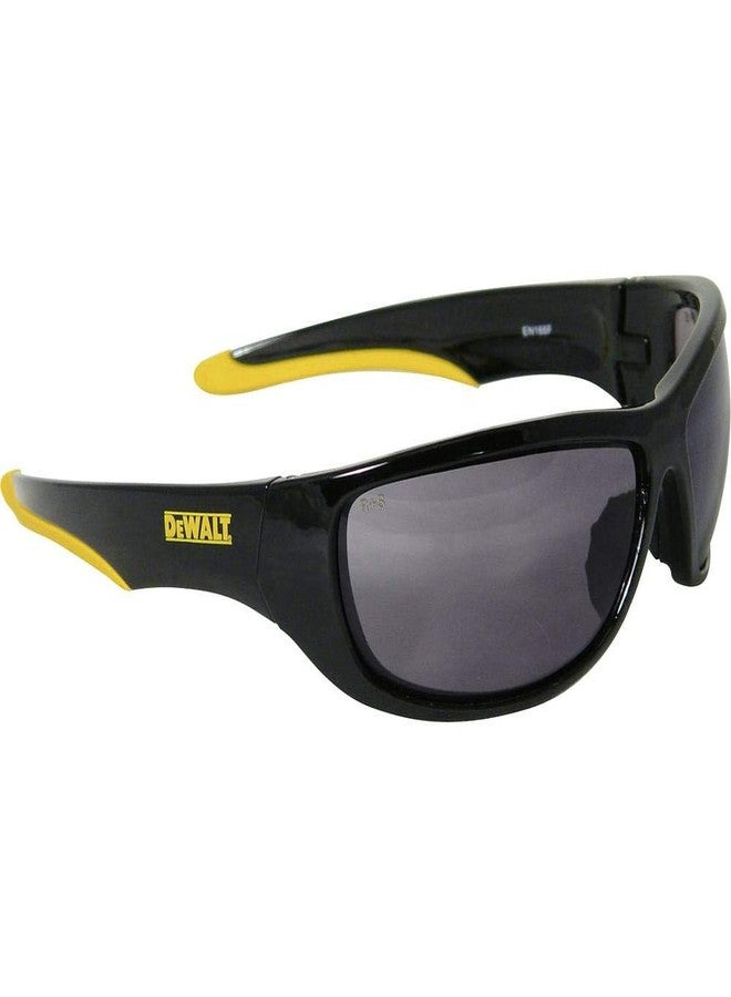 DEWALT DPG94-2C Dominator™ Z87+ Safety Glasses - Black Full Frame & Smoke Lens - Rubber Temples & Nosepiece - 1 Pair - Image 1