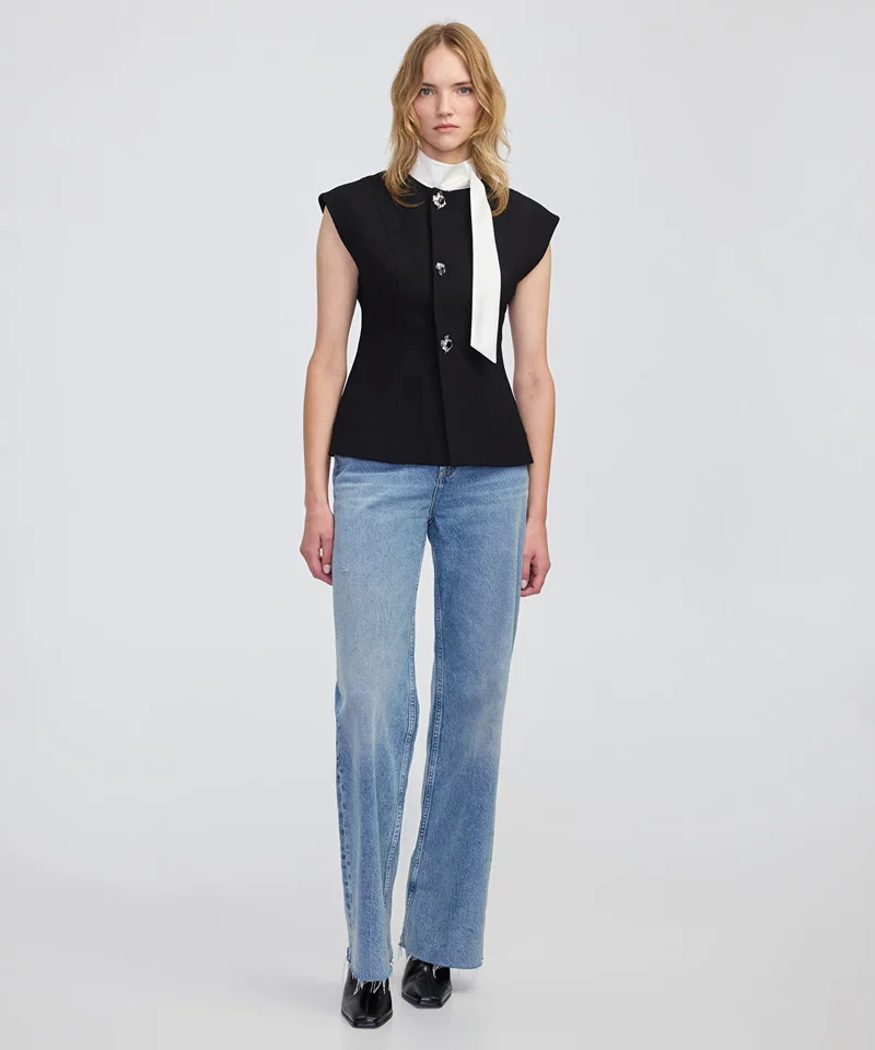 Ipekyol  Jewel-Button Color-Block Vest for Women | Best Price UAE