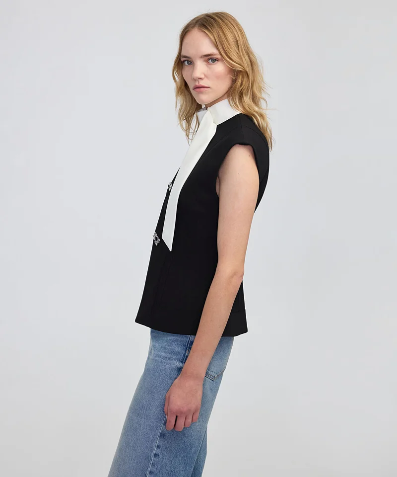 Ipekyol  Jewel-Button Color-Block Vest for Women | Best Price UAE