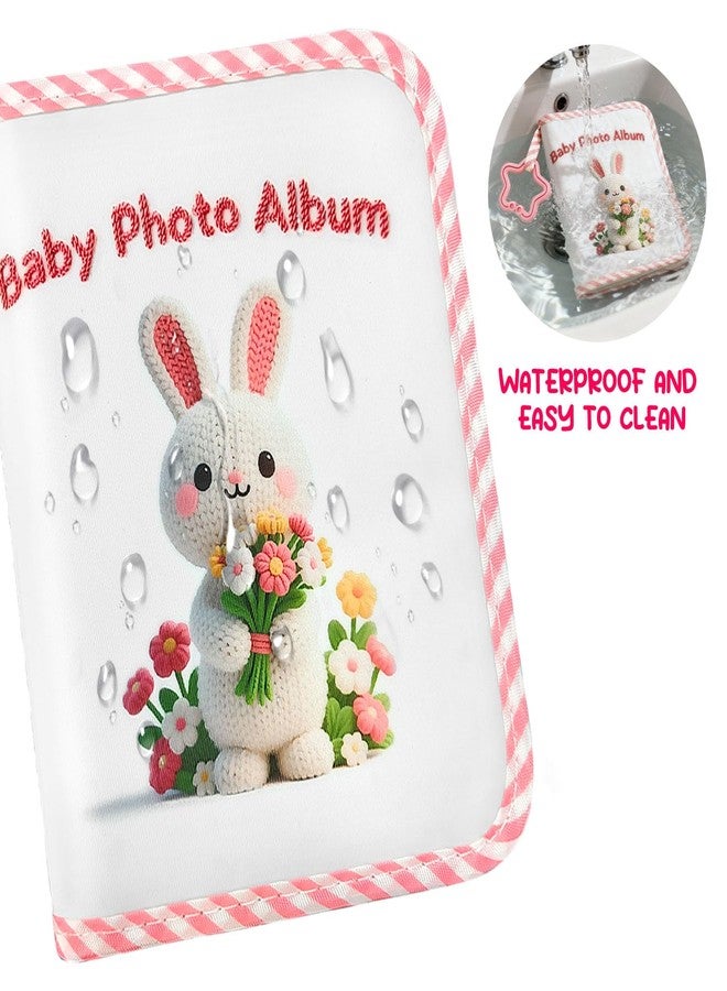 Jenlan Rabbit Baby Photo Album - My First Family Album Book Holds 17 4x6 Photos | Waterproof Soft Cloth Sensory Memory Book for Newborn Toddlers, Baby Shower & Birthday Gifts - Image 3