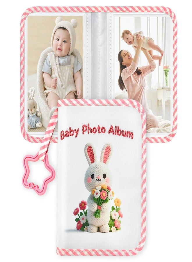 Jenlan Rabbit Baby Photo Album - My First Family Album Book Holds 17 4x6 Photos | Waterproof Soft Cloth Sensory Memory Book for Newborn Toddlers, Baby Shower & Birthday Gifts - Image 1