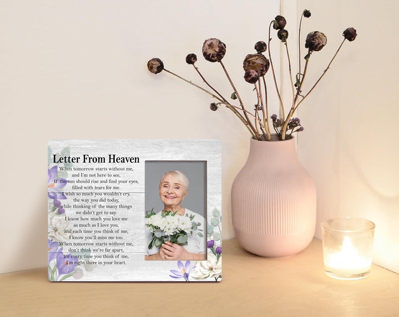 Orchroma Letter from Heaven Memorial Picture Frame - Sympathy Gifts Bereavement Gifts for Loss of Loved One In Loving Memory Photo Frame Gift Memorial Condolences Remembrance Gift 8x10 in - Image 3