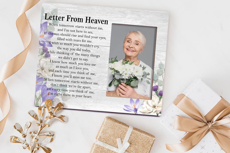 Orchroma Letter from Heaven Memorial Picture Frame - Sympathy Gifts Bereavement Gifts for Loss of Loved One In Loving Memory Photo Frame Gift Memorial Condolences Remembrance Gift 8x10 in - Image 2
