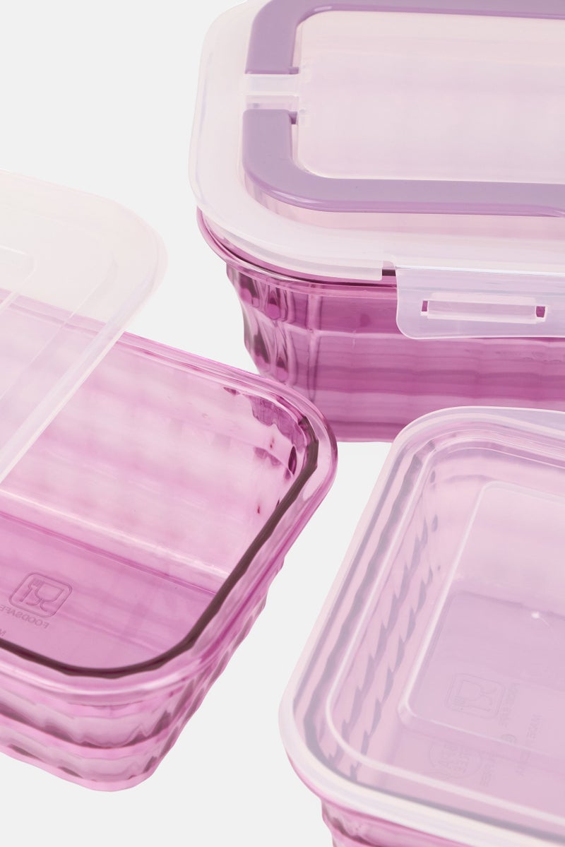 Alta 3 Pcs Plastic Jewel Food Storage Container, Purple - Image 4