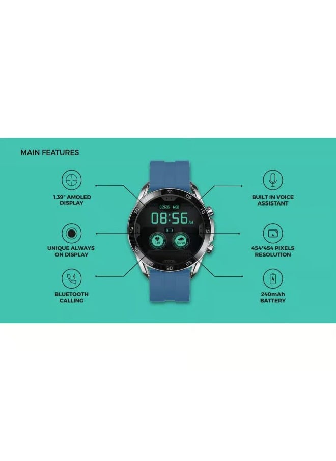 iplus - i-Watch Classic Smart Watch, 1.39 Inch AMOLED Display - Blue - Image 1