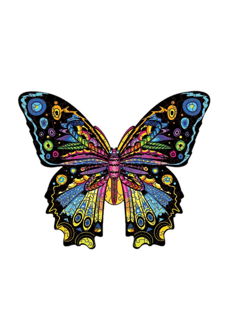 Y&D Wooden Jigsaw Puzzles 3D Animals Shaped Best Gift for Adults and Kids DIY Puzzle Piece Colorful Unique Butterfly Puzzles - Image 2