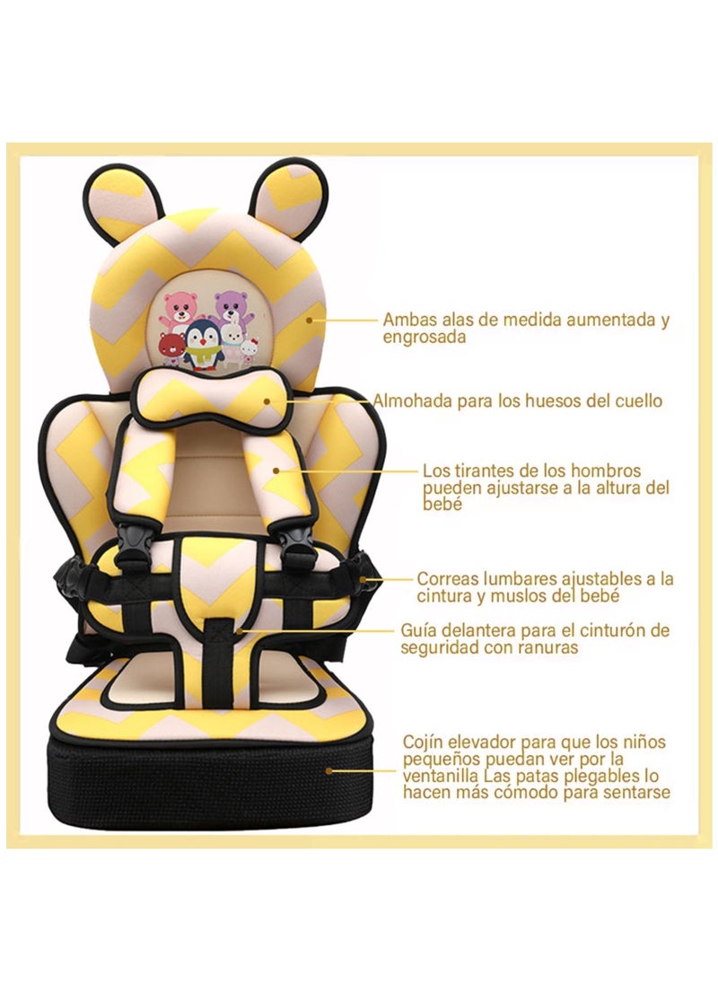 XiuWoo Lightweight Portable Baby Booster Car Seat, Travel Car Seat, Children's car seat Cushion, Car Seat Pad, Travel Car Seat Accessories with Seat Belt and Booster Seat Pad for Car, Stroller  - Image 3