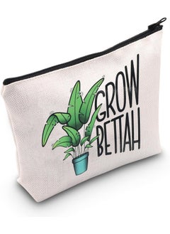 WCGXKO WCGXKO Tv Show Inspired Grow Bettah Plant Lover Crowley quote Zipper Pouch Makeup Bag (B-Grow Bettah) 