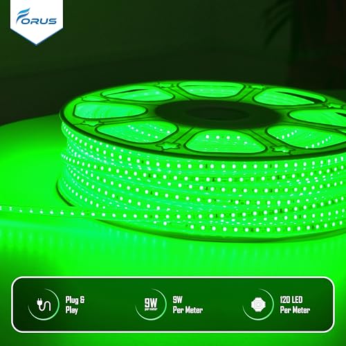 Forus LED Rope Light 5 Meter 6 Month Warranty, Outdoor Waterproof Decorative Cove Lights for Ceiling, Balcony, Home Decor, Interior Decoration, Flexible Profile Light for Diwali, Christmas -Green - Image 4