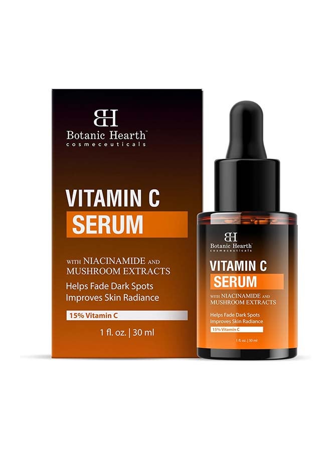 Botanic Hearth 15% Vitamin C Face Serum With Niacinamide, Hyaluronic Acid, Allantoin, Cica, Ferulic Acid And Vitamin E | Targets Dark Spots, Sun Damage, Wrinkles To Brighten And Even Tone Skin| - Image 2