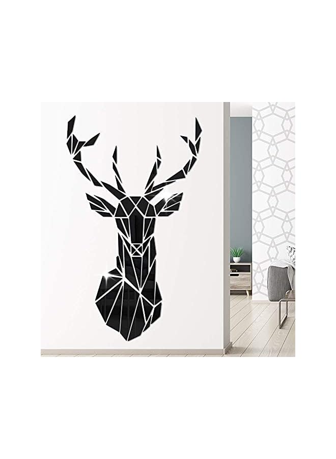 Zaboon Deer Head Acrylic Mirror Stickers Hunting Modern Home Decor Antler Deer Head Wall Art Stickers Decal Deer Hunters Gift Color : Silver Size : 86Cm X 51Cm Diaozhatian - Image 4