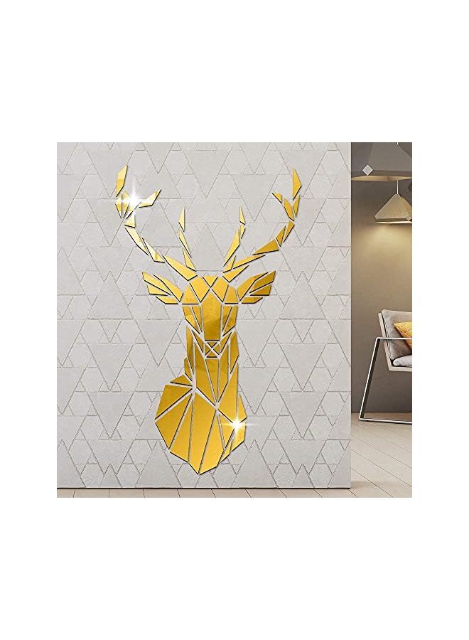 Zaboon Deer Head Acrylic Mirror Stickers Hunting Modern Home Decor Antler Deer Head Wall Art Stickers Decal Deer Hunters Gift Color : Silver Size : 86Cm X 51Cm Diaozhatian - Image 3