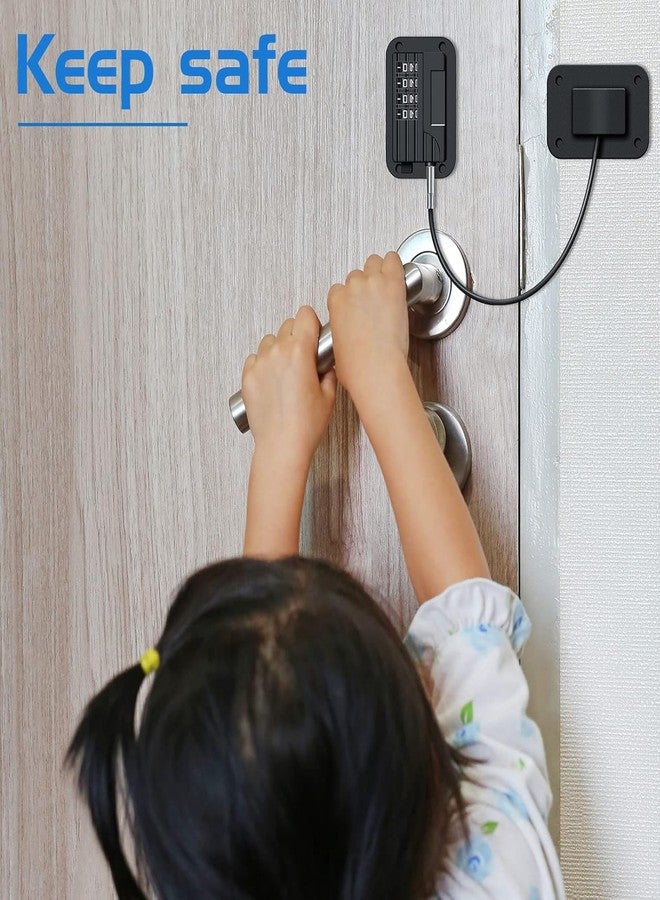 Styllent 1 Pcs Refrigerator Locks, Cabinet Locks with Combination, Heavy Duty Fridge Lock with 4 Digit Code for Kids Adults, Child Proof Fridge Lock, Drawers, Closets, Windows, Easy Install(Black) (1) - Image 4
