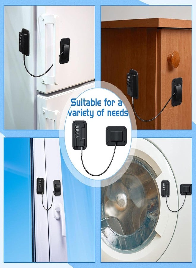 Styllent 1 Pcs Refrigerator Locks, Cabinet Locks with Combination, Heavy Duty Fridge Lock with 4 Digit Code for Kids Adults, Child Proof Fridge Lock, Drawers, Closets, Windows, Easy Install(Black) (1) - Image 5