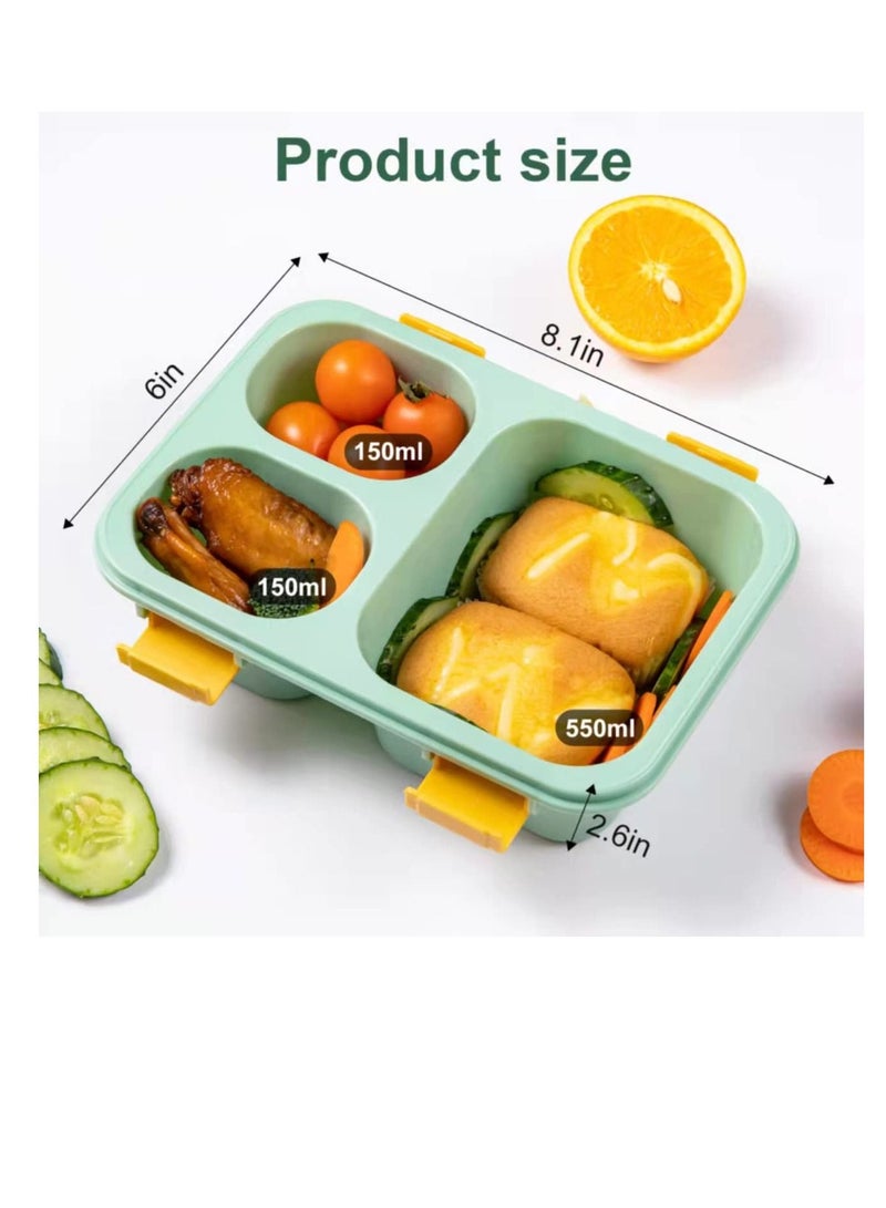 XiuWoo 3 Pack Bento Lunch Box For Kid Adults Toddler, with Compartments Reusable Food Containers Meal Prep for School, Work, and Travel, Set of 3,Microwave,Dishwasher,BPA Free - Image 5