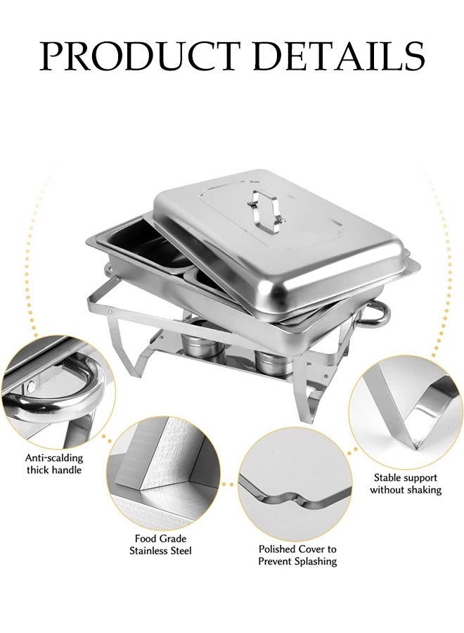 DUNISO طقم أطباق شافينغ من الفولاذ المقاوم للصدأ، سخانات طعام، صينية تسخين الطعام، معدات مطبخ محمولة للحفلات، العشاء والتموين - Image 5