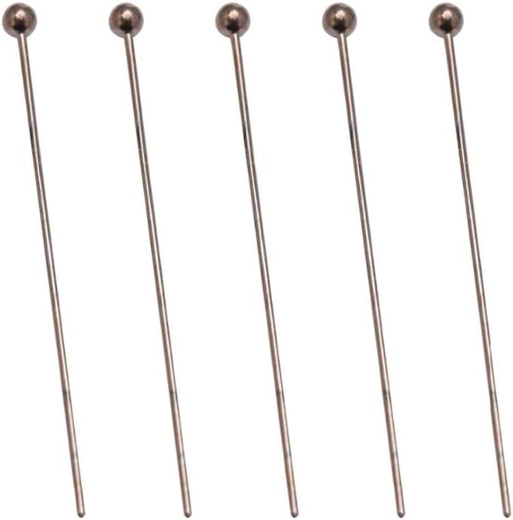 Adabele 200pcs Round Ball Head Pins Headpin 40mm (1.57 Inch) Tarnish Resistant Antique Bronze Plated Brass(Wire 0.8mm/20 Gauge) for DIY Craft Jewelry Making CF45-40 - Image 3