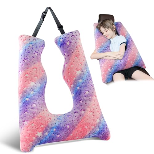 FAIORD Car Pillow for Kids, Travel Pillow with Adjustable Strap, Kids Floor Pillows Cushions for Adults and Children to Support Head and Body Road Trip Essentials (Multicolor) - Image 1