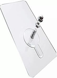 Generic MGKolbe® 10 Hooks Adhesive Transparent Pin 8mm + Cap Closure Adhesive Measures 6 x 6 cm Hanging Keys Paintless Nail Sticker Tile Mirror Glass Wood Shelf Bathroom Hook Kitchen Shower