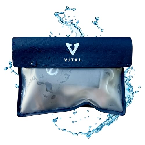 VITAL Waterproof Wallet for Swimming Small Waterproof Key Holder Pouch Submersible Floating Rain Water Proof Surfing Car Key Fob Case Dry Bag with Wrist Ankle Strap - Image 1