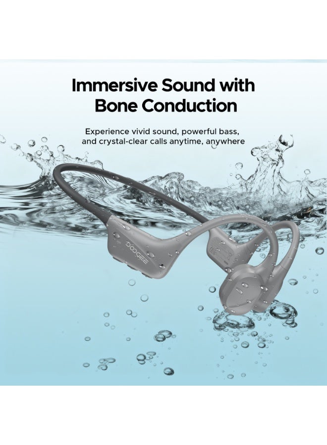 DOOGEE Bone Conduction Headphones, IP68 Waterproof Wireless Swimming Earphones Bluetooth 5.4, Skin-Friendly Silicone, 32GB MP3 Mode, Open-Back Sports Headphones for Bass - Image 3