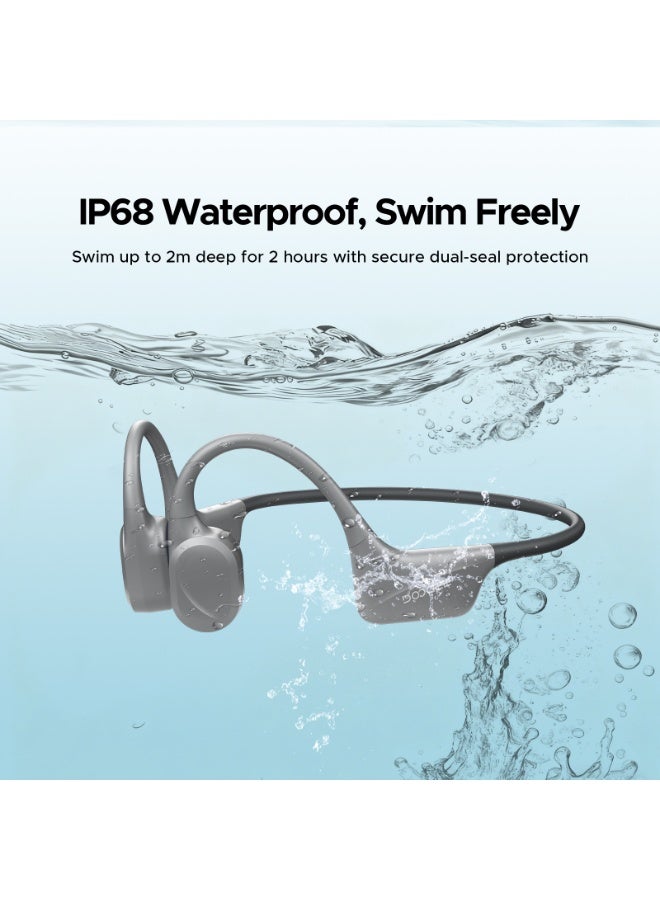 DOOGEE Bone Conduction Headphones, IP68 Waterproof Wireless Swimming Earphones Bluetooth 5.4, Skin-Friendly Silicone, 32GB MP3 Mode, Open-Back Sports Headphones for Bass - Image 4